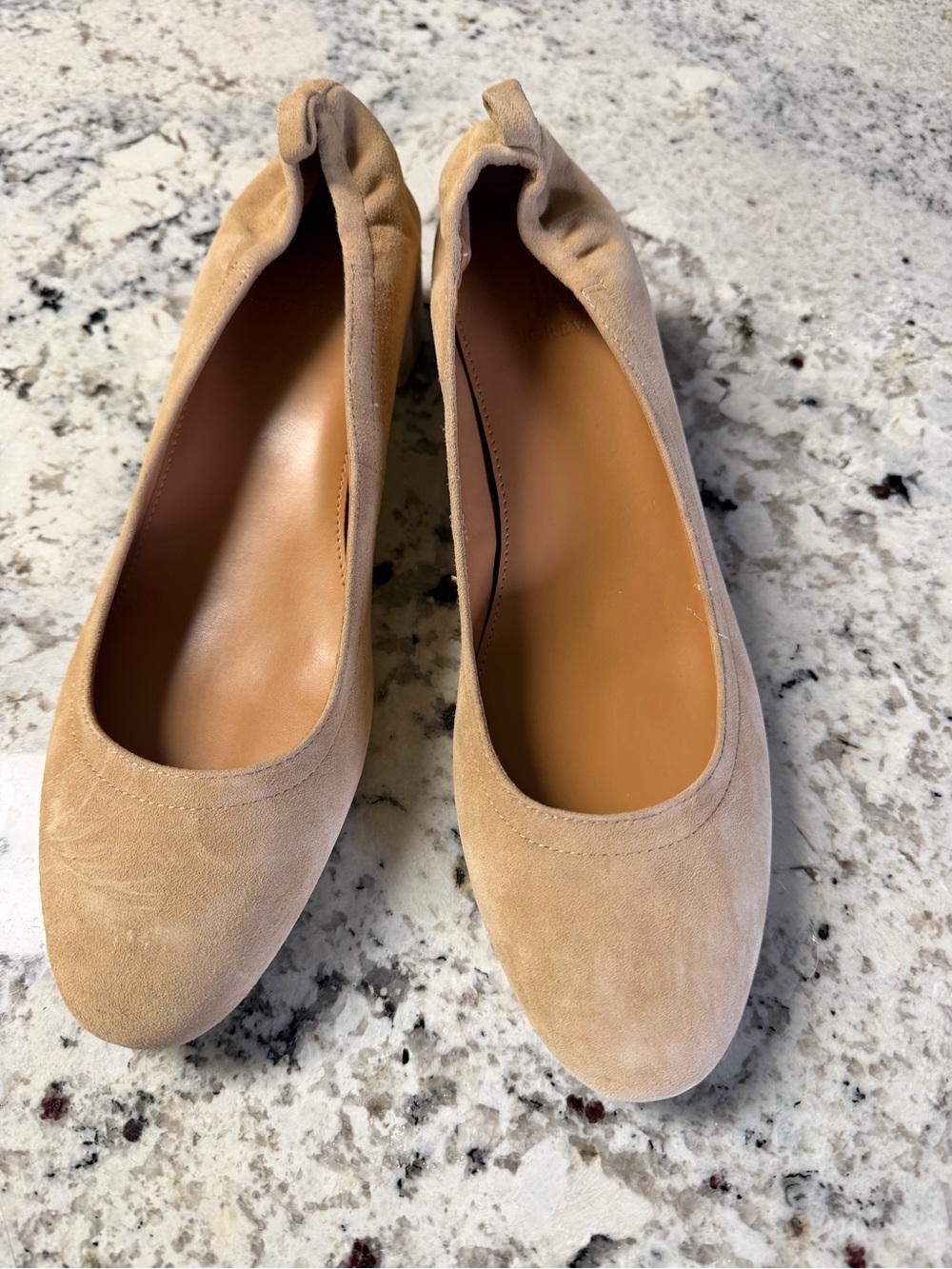 J. Crew Beige Suede  shoes with chunky  heel